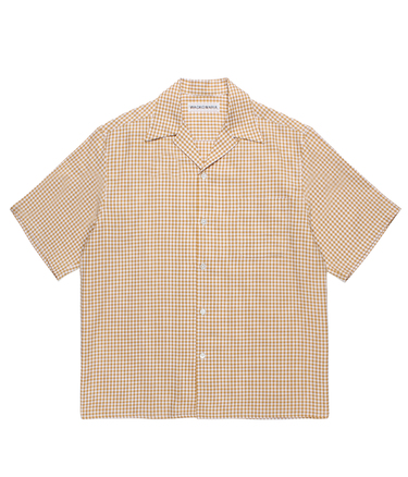 BEZ TEKSTIL / GINGHAM CHECK OPEN COLLAR SHIRT