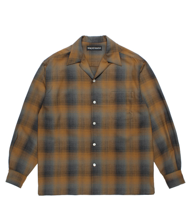 OMBRE CHECK OPEN COLLAR SHIRT