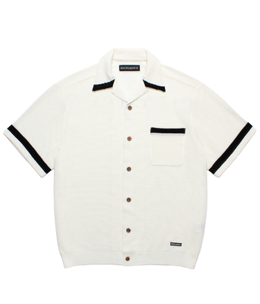 KNIT OPEN COLLAR SHIRT