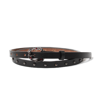 WOLF’S HEAD / STUDS LEATHER BELT