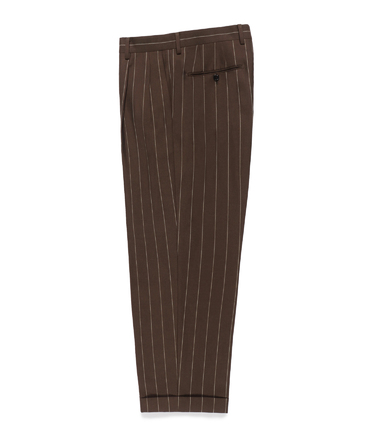 DORMEUIL / STRIPED DOUBLE PLEATED TROUSERS