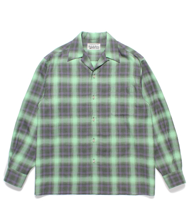 CHECK OPEN COLLAR SHIRT