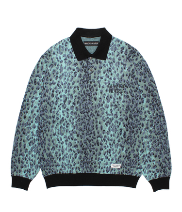 LEOPARD JACQUARD KNIT POLO SHIRT