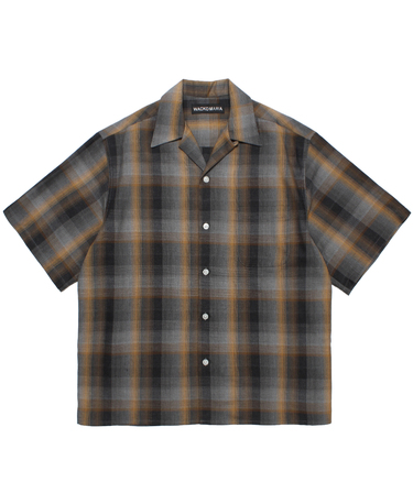 OMBRE CHECK OPEN COLLAR SHIRT