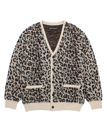 LEOPARD MOHAIR JACQUARD KNIT CARDIGAN