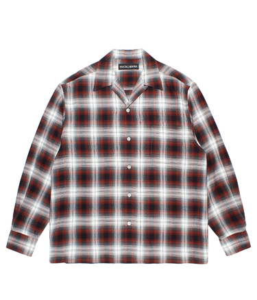 OMBRE CHECK OPEN COLLAR SHIRT
