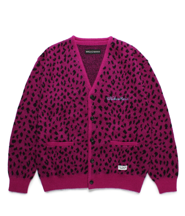 LEOPARD MOHAIR KNIT JACQUARD CARDIGAN