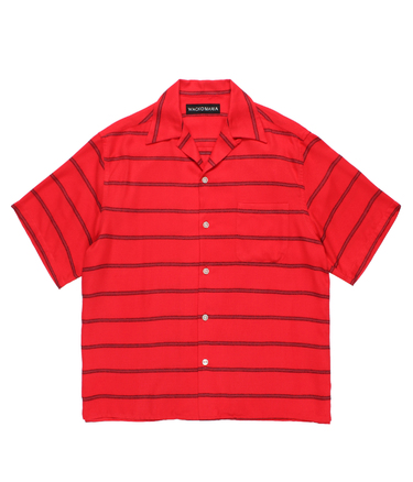 STRIPED OPEN COLLAR SHIRT