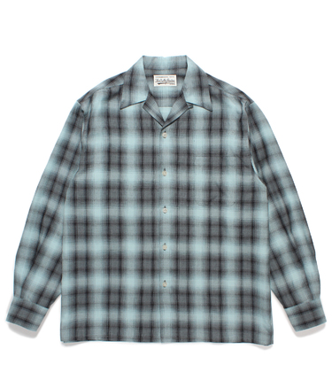 CHECK OPEN COLLAR SHIRT