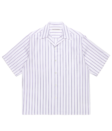 BEZ TEKSTIL / STRIPED OPEN COLLAR SHIRT