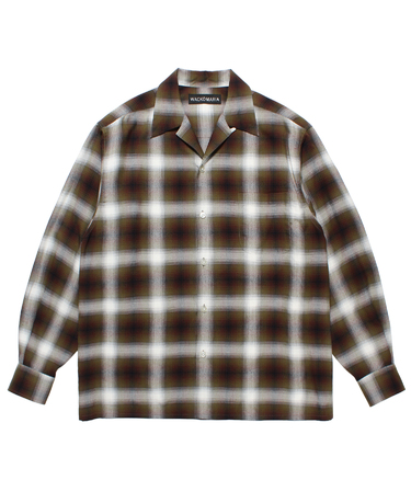 OMBRE CHECK OPEN COLLAR SHIRT