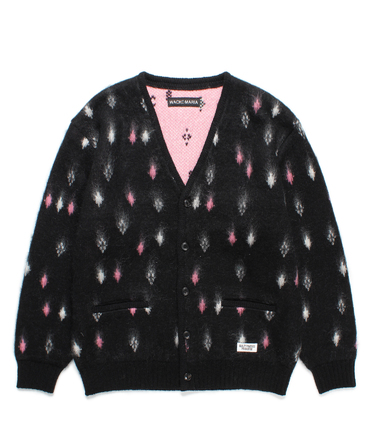 DIAMOND HEAVY MOHAIR KNIT CARDIGAN