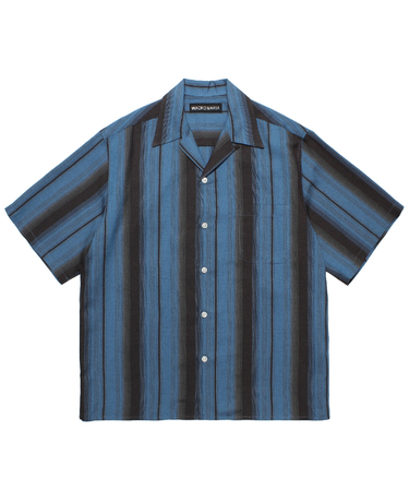 OMBRE STRIPE OPEN COLLAR SHIRT