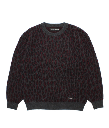 LEOPARD MOHAIR JACQUARD KNIT SWEATER