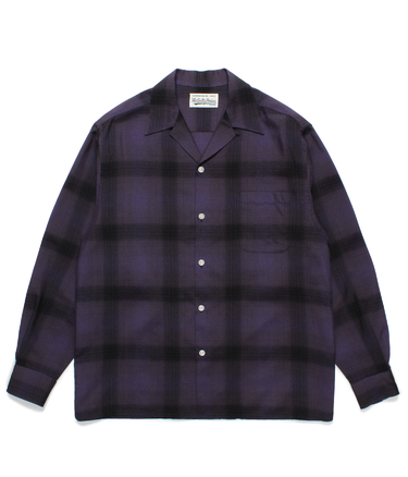 CHECK OPEN COLLAR SHIRT