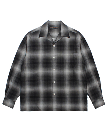 OMBRE CHECK OPEN COLLAR SHIRT
