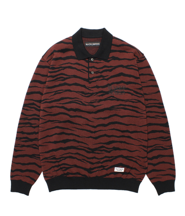 TIGER JACQUARD KNIT POLO SHIRT