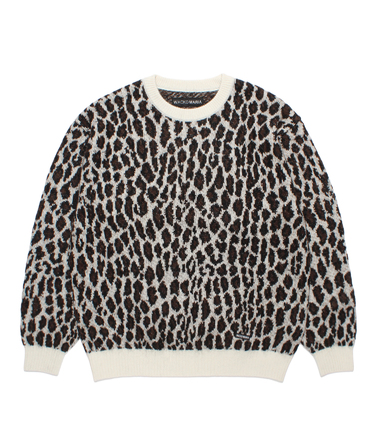 LEOPARD MOHAIR JACQUARD KNIT SWEATER