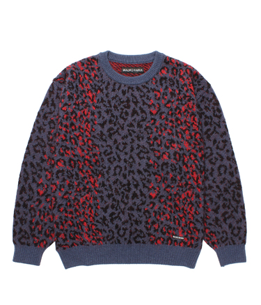 LEOPARD MOHAIR JACQUARD KNIT SWEATER